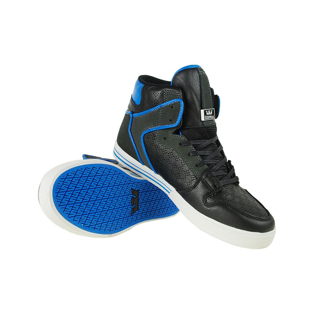 Baskets Montantes Supra Vaider Noir Bleu Black/Grey/Blue Homme | PHJ-47416866